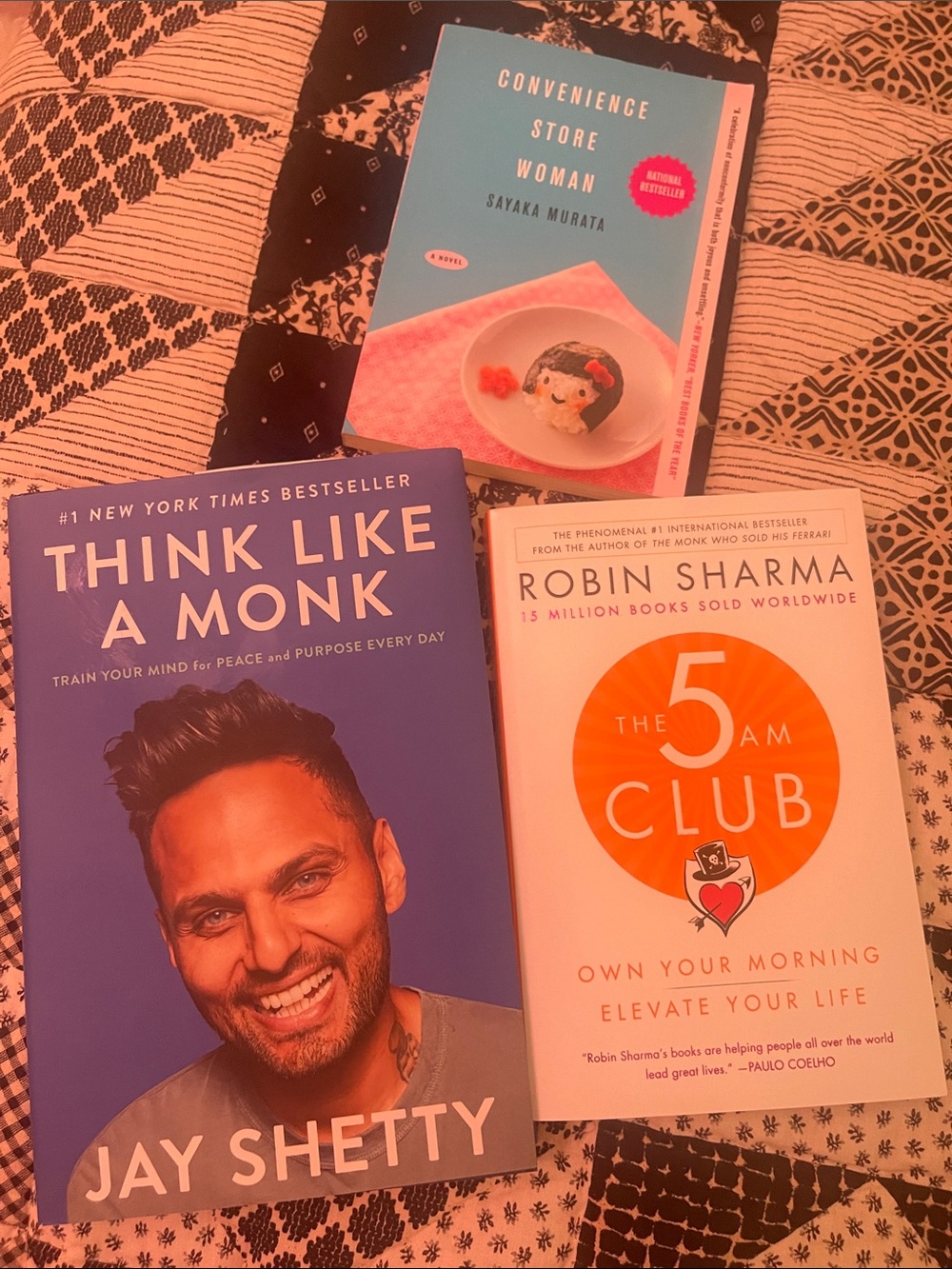 Think Like a Monk, The 5 AM Club & Convenience Store Woman - Blue, White, Teal